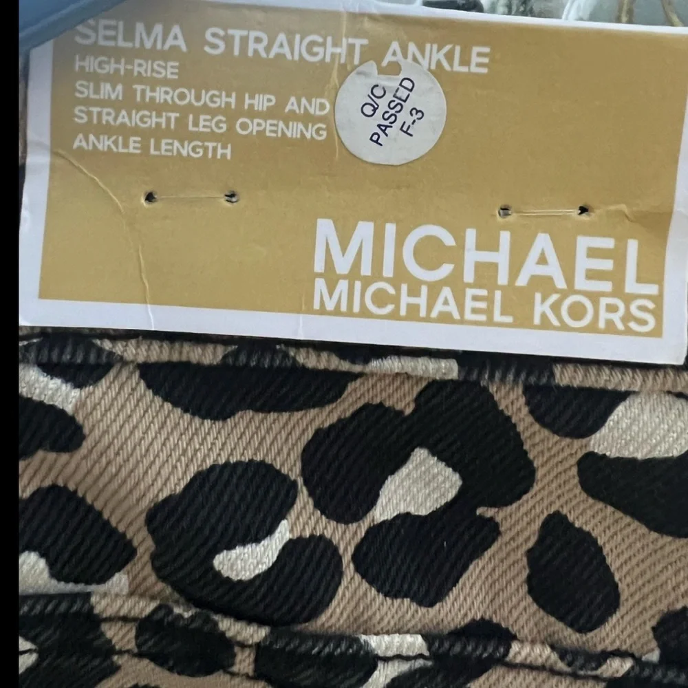 Michael Kors Leopard Print Khaki Selma Jeans Women’s Size 14